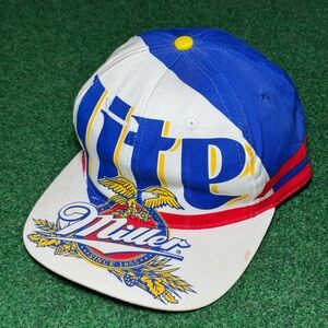 Vintage Miller Lite Beer Cap Hat Rare Collectible Americana Race For Beer